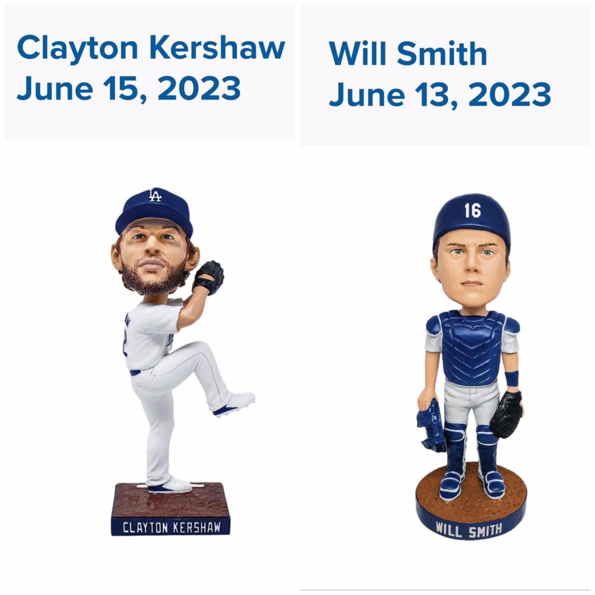 2023 Lot Clayton Kershaw Will + Smith Bobblehead Los Angeles
