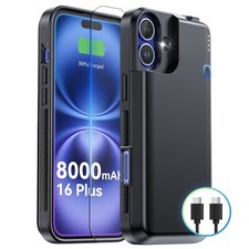 8000mAh Battery Case for iPhone 16 Plus Battery Charging Phone Case Battery Pack