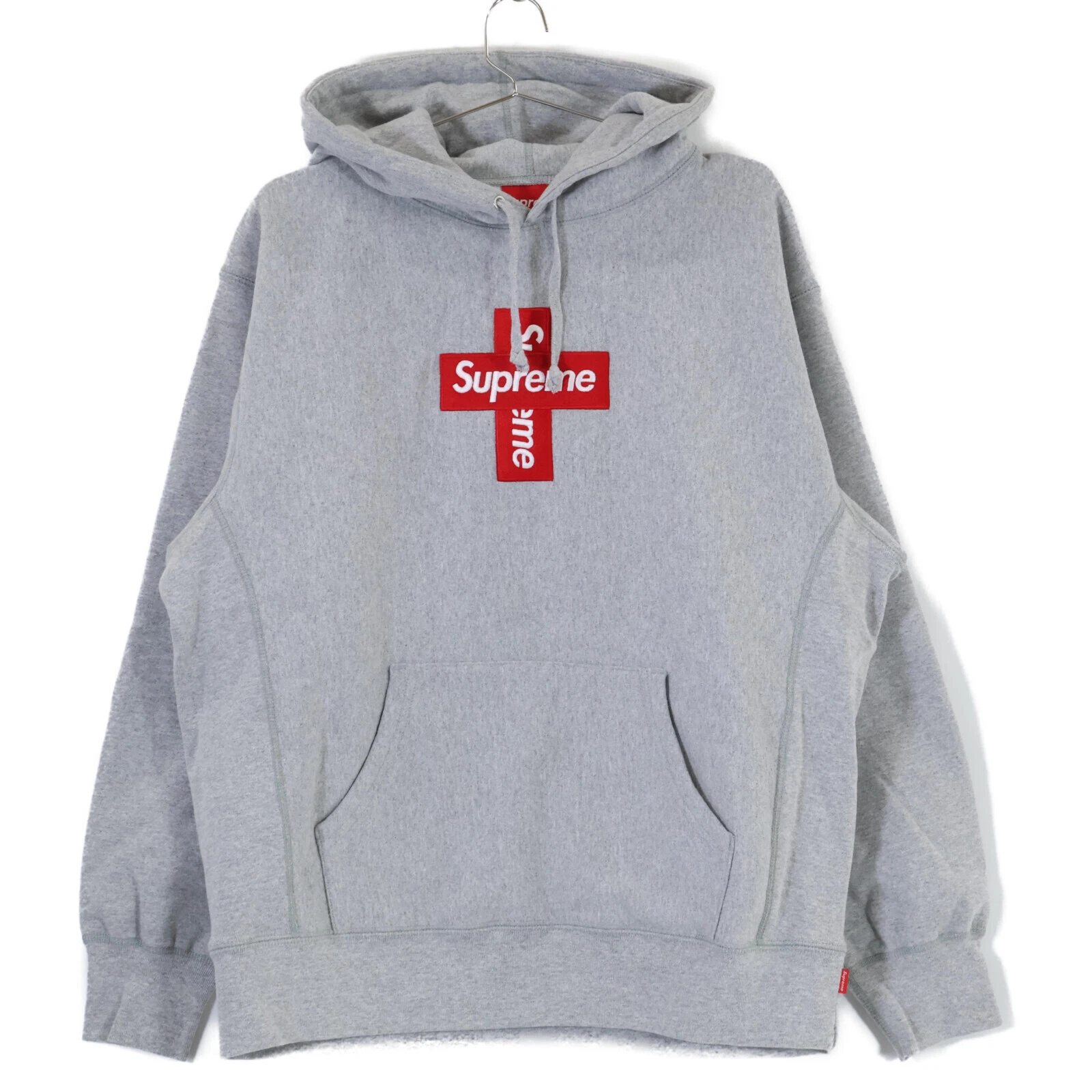 Sweat à capuche Supreme 20AW gris logo boîte croisée hauts M gris