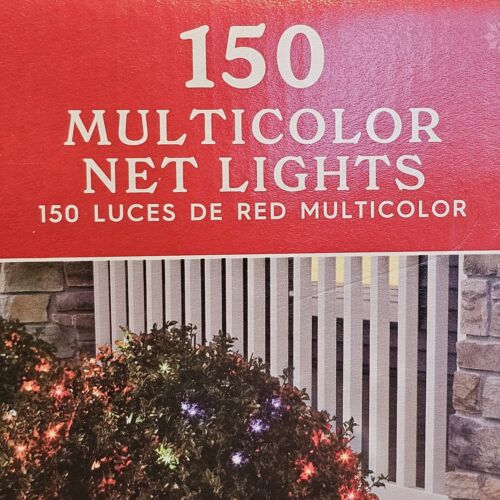 Holiday Time 150 MULTICOLOR Net Lights Green Wire Christmas Outdoor 6x4 Feet New - Picture 3 of 14
