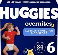 Huggies Size 6 Overnites Baby Diapers: Overnight Diapers Size 6 35 lbs 84 Ct