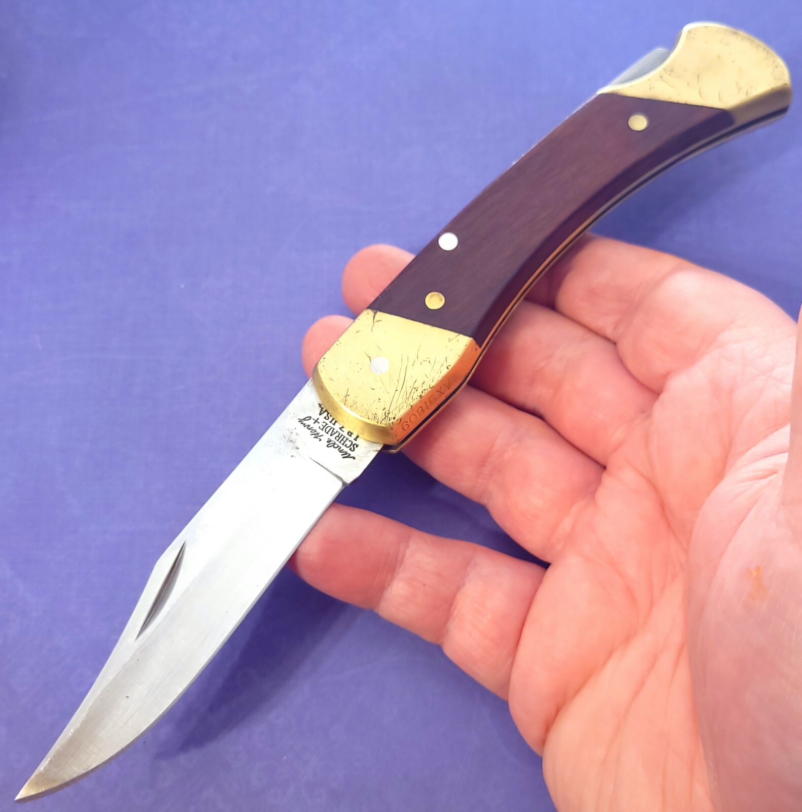 SCHRADE UNCLE HENRY Knife Made In USA LB7 Lockback Smooth Wood Handles W/Sheath eBay