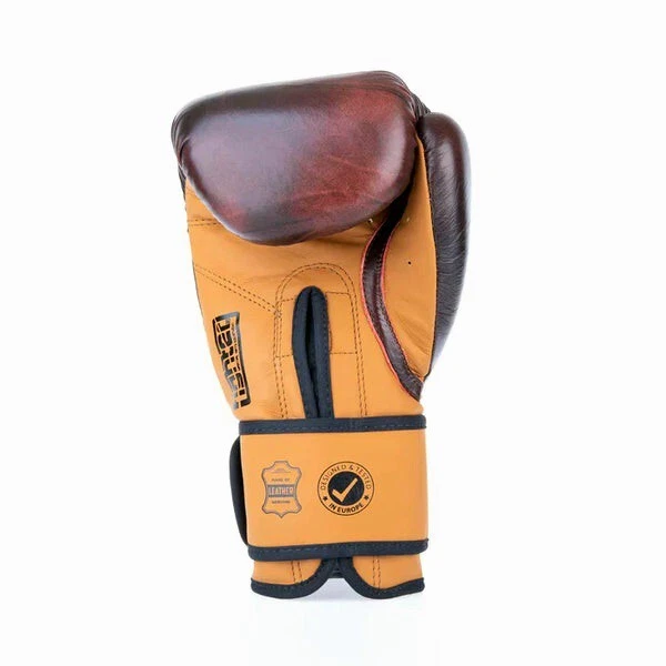 TOP TEN PRO Fighter Boxing Gloves RETRO BROWN LEATHER 12oz 14oz 16 oz Hand Sewn - Image 2 of 4