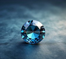 1,00 ct ozeanblauer portugiesischer Rundschliff im Labor gezüchteter Diamant ...