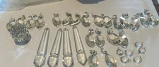 LOT OF 50 DECORATIVE VARIOUS SHAPE & SIZE CRYSTAL PRISMS PARTS CRAFT CHANDELIER