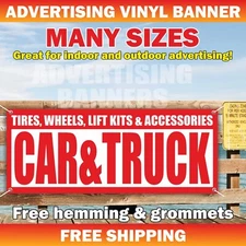 TIRES WHEELS LIFT KITS ACCESSORIES CAR TRUCK Advertising Banner Vinyl Mesh Sign