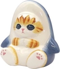 Mofusand Piggy Bank Coin Samenyan H15cm Ceramic Marimocraft Japan Shark Costumed