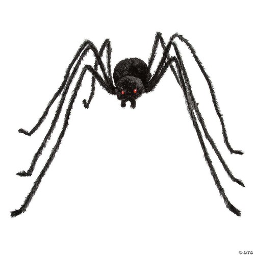36 1/2" X 61 3/4" Black Spider With Light-up Eyes Halloween Decoration - Picture 2 of 3
