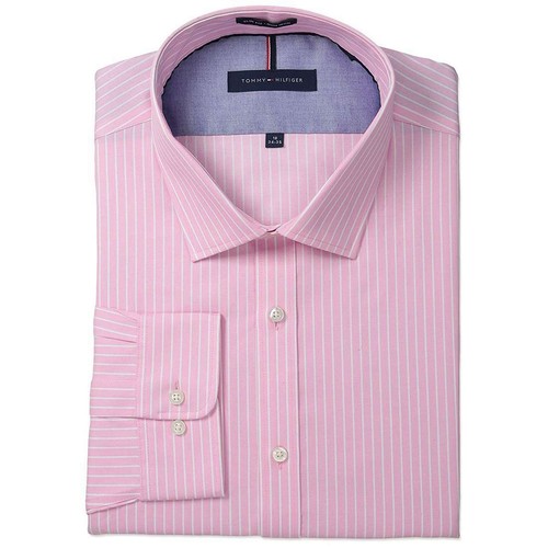 Tommy Hilfiger Men's NEW Non Iron Banker Stripe / Solid Slim Fit Dress Shirt - 第 2/7 張圖片