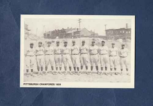 #61 ~ 1928 PITTSBURGH CRAWFORDS TEAM~Negro League sepia postcard | 1992 Retort