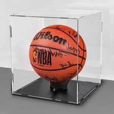 Clear Basketball Display Case,Acrylic Soccer Ball Display Case with Ball Hold...