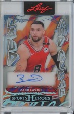 2026 Leaf Sports Heroes Loud And Clear Clear Platinum Zach Lavine 4/7 Auto