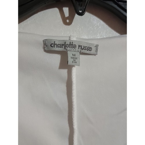 Charlotte Russe Womens Layered Lace Blouse White Rhinestones sz Medium - Picture 3 of 6