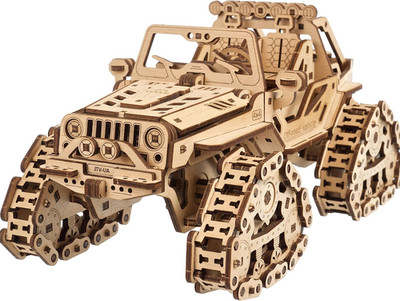 UGEARS Geländefahrzeug Mit Kettenantrieb - 3D Holzpuzzle Modellbausatz Auto - 3D