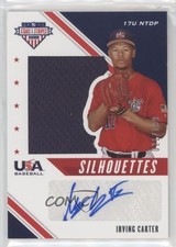 2020 USA Baseball Stars & Stripes Silhouettes Signatures Irving Carter Auto 00lz