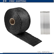 Fiberglass Exhaust Header Wrap Tape Roll 10pcs Stainless Steel Zip Ties Motorcyc Fiberglass Exhaust Header Wrap Tape Roll 10pcs Stainless Steel Zip Ties Motorcyc