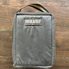 Vintage BASF Black Cassette 10 Tape Carrying Case Black Nylon Zip Soft Padded