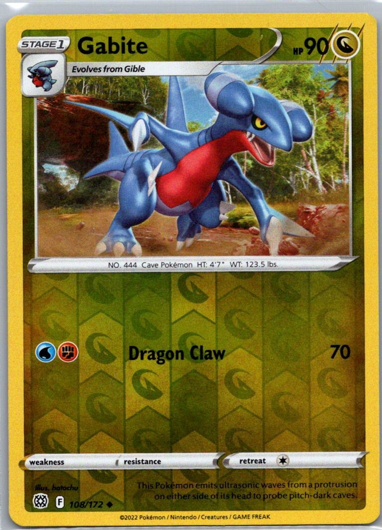 Pokemon TCG Gabite 108/172 Brilliant Stars Rev Holo MP [82XY5Z]