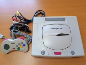 Sega Saturn console with game software and memory card: Christmas Nights