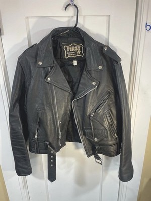 VTG First Genuine Leather men's biker jacket size M