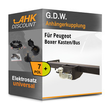 Für Peugeot Boxer Kasten/Bus 05- G.D.W. Anhängerkupplung starr + 7polig E-Satz
