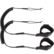 Coiled Surfboard Leash for Paddle Board SUP Surfing with Ankle Strap - Stay o...