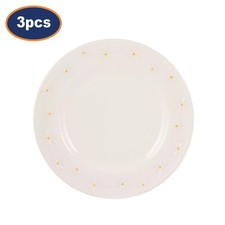 Dinner Plates 3pcs Stoneware Hand Painted Cream Daisy 27cm Crockery Dinnerware