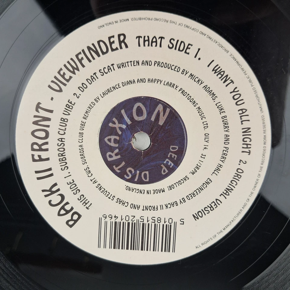 Back II Front Viewfinder 12" House Vinyl 1993 UK Deep Distraxion OILY 014 VG/VG - Image 3 of 4