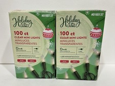 Lot Of 2 Boxes Holiday Living 100 ct-Clear Mini Lights Indoor/Outdoor Christmas