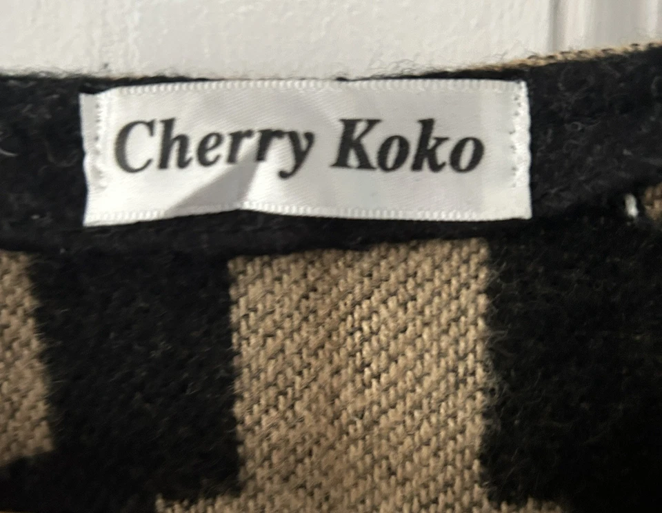 Cherry Koko Poncho Aztec Mexican Blanket Wrap Oversized Size O/S - Image 4 of 4