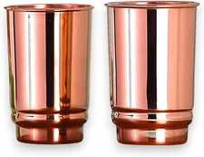 Pure Copper Tumbler Set of 2 | Drinking Glass | Copper Cup Hold 300 Ml Wate