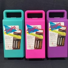 CLIK CASE - Pink, Purp, Turq Singles Cassette Tape Case 1990s Music Storage USA