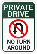 Large Private Drive No Turnaround Sign 18x12in Reflective Aluminum Rust Free Uv Large Private Drive No Turnaround Sign 18x12in Reflective Aluminum Rust Free Uv