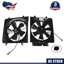 Pair Radiator AC Condenser Cooling Fan Assembly For 2002-2006 Honda CR-V CRV