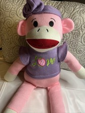 Dan Dee Collectors Choice Plush Pink Sock Monkey Stuffed Animal