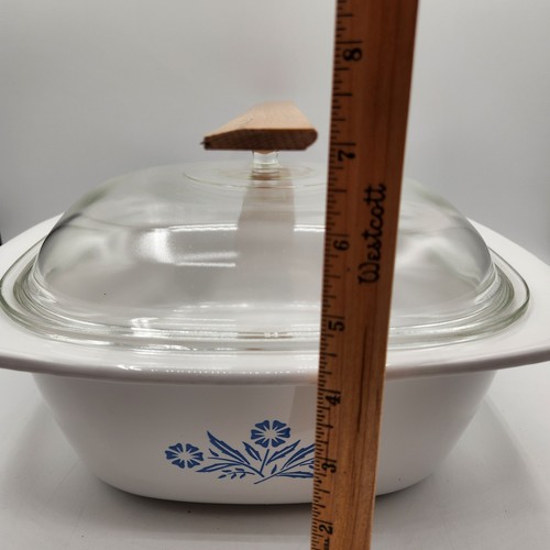 Corning Ware Blue Cornflower Dutch Oven Roaster Casserole Dish w/Lid 4 QT P-34-B - Picture 16 of 16