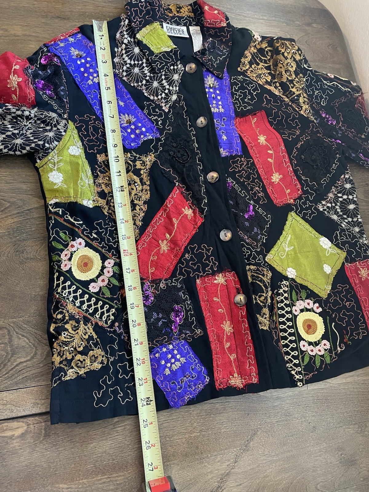 Vintage Chico’s Design Jacket Patchwork Embroider… - image 10