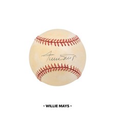 Willie Mays Signed Autographed NL White Baseball PSA/DNA Authentic