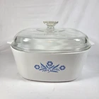 VTG Corning Ware Blue Cornflower 5 Qt Dutch Oven Casserole Dish Pyrex A12C Lid