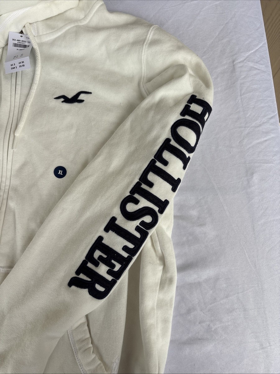 Hollister Co. Zip Up Hoodie White Size Men’s XL Embroidered Y2k Jacket NWT View 2