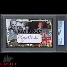 Ray Kroc signed Cut 3x5 Custom Card PSA DNA Slab McDonalds Auto C5745