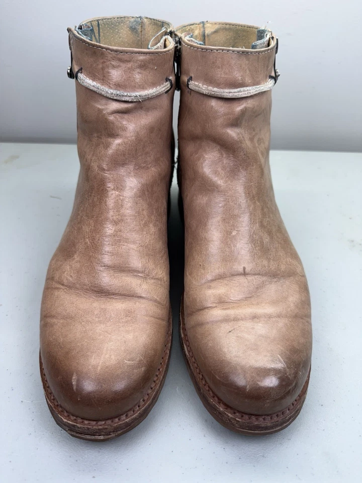 FRYE Botas Cortas Cuero Marrón Verónica Costura SLS Botines Doble Cremallera MUJER 10B Tostado Foto 3 de 4