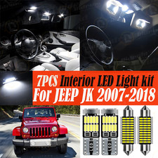 7pcs Led Interior Bulb Map Dome Lightstool 6000k For 2007-2017 Jeep Wrangler Jk