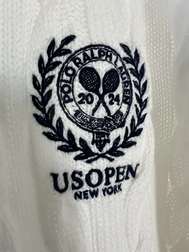 Suéter US Open TENNIS POLO Ralph Lauren Preppy Cárdigan Blanco Azul Verde XX L Foto 2 de 4