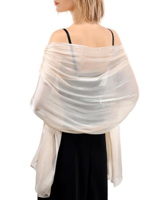 FURTALK Shawls and Wraps for Evening Dresses Sparkly Soft One Size, Champagne