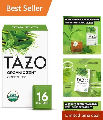 Savor TAZO Organic Zen Green Tea   16 Bags of Refreshing Lemongrass & Spearmint