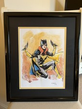 Batgirl Original Art Watercolour Dave Stokes DC Comics Mounted and Framed