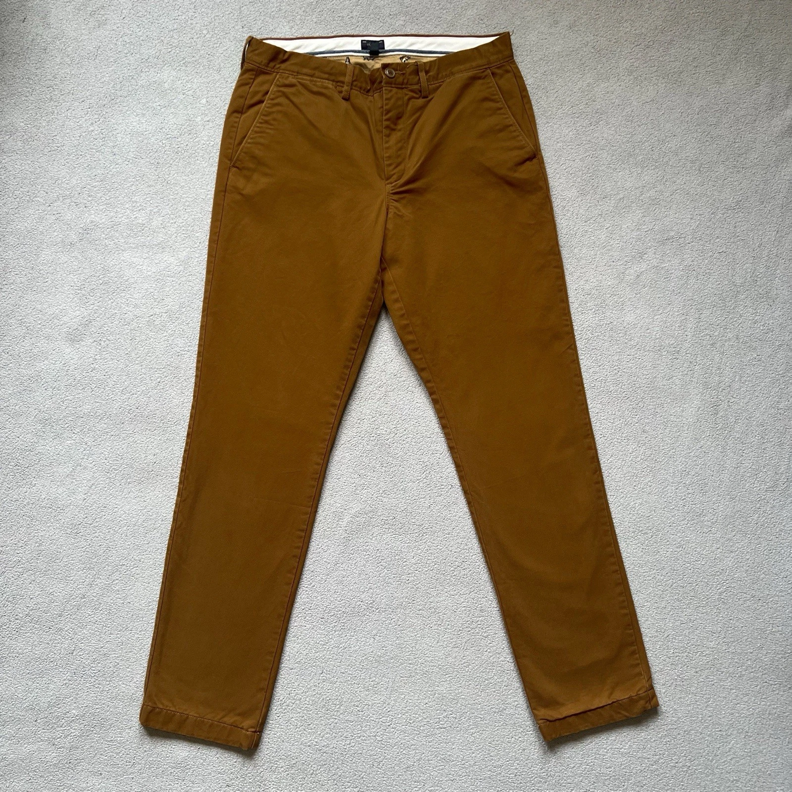 J Crew Pants Mens 32x32 Brown Fish Cotton Dress Pants 770 Khaki Lined Chino