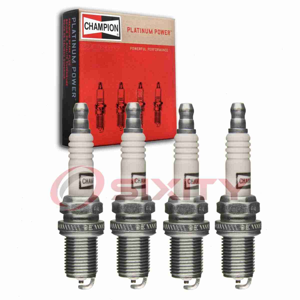 4 pc Champion Platinum Spark Plugs for 1990-1992 Lotus Elan 1.6L L4 Ignition ei