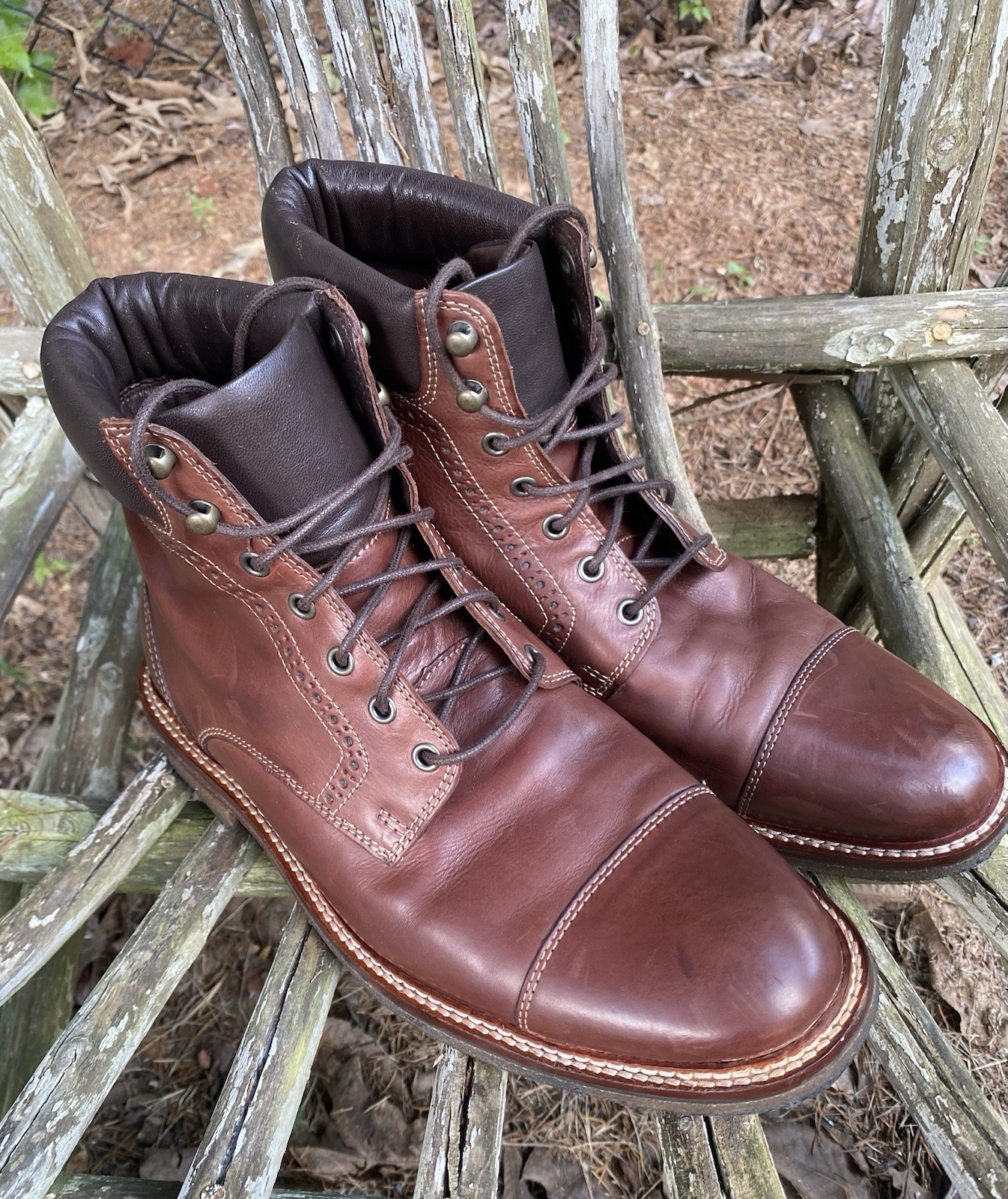 SAOLA J & M (Johnston & Murphy) Est. Stivaletto uomo 1850 suola crepe misura 8 5 pelle marrone